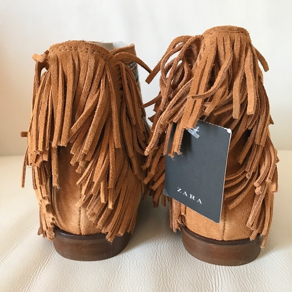 Zara fringe leather booties - Picture 3 of 4